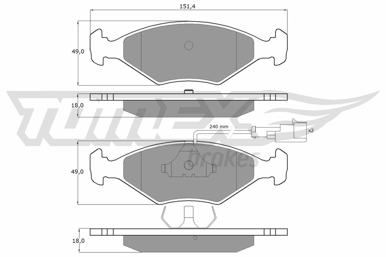 Sada brzdových platničiek kotúčovej brzdy TOMEX Brakes